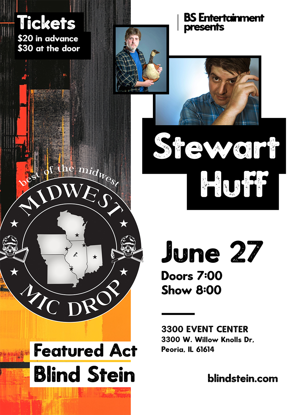 Midwest Mic Drop Poster - Stewart Huff Small